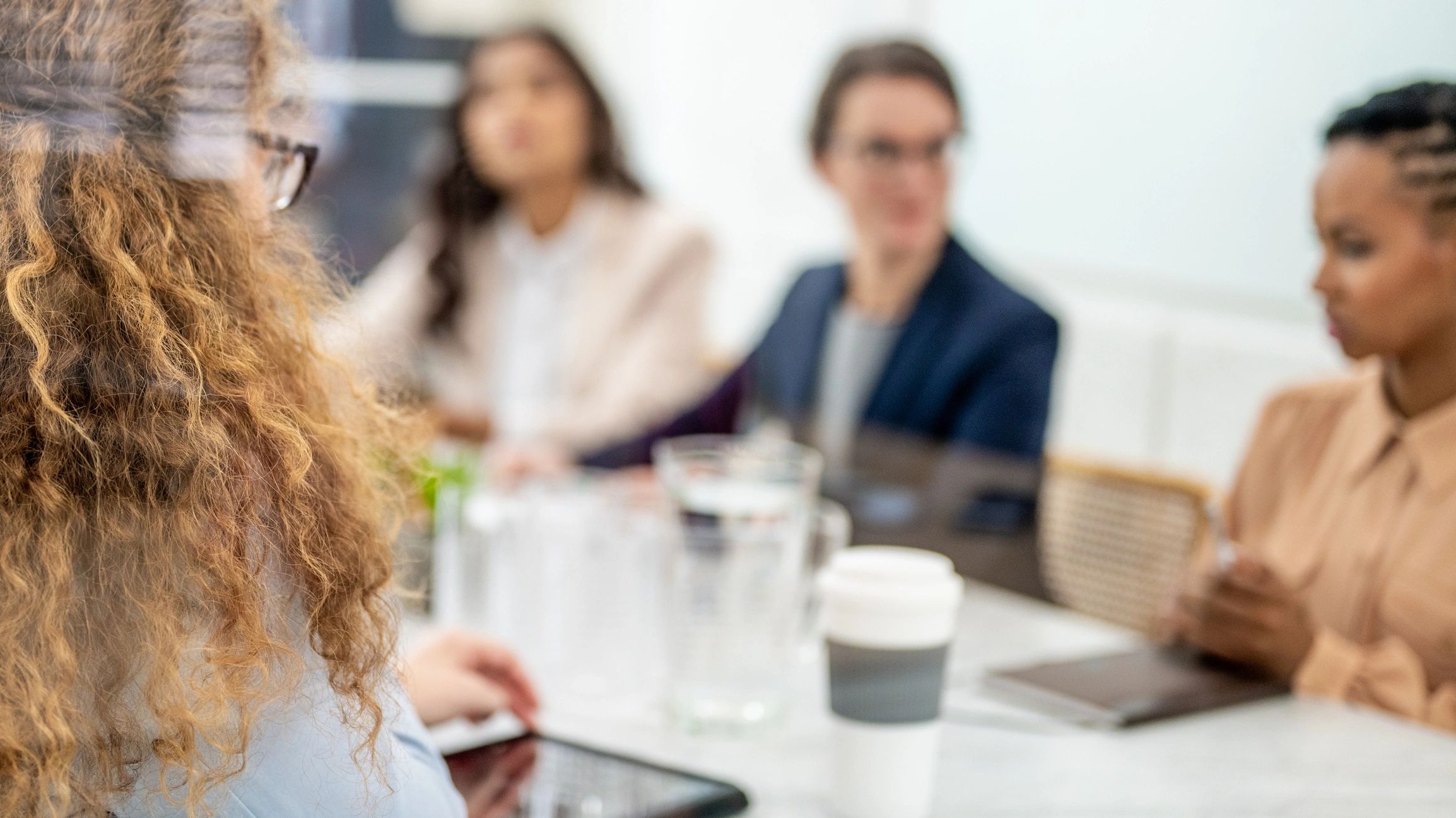 Team collaborating around a conference table
