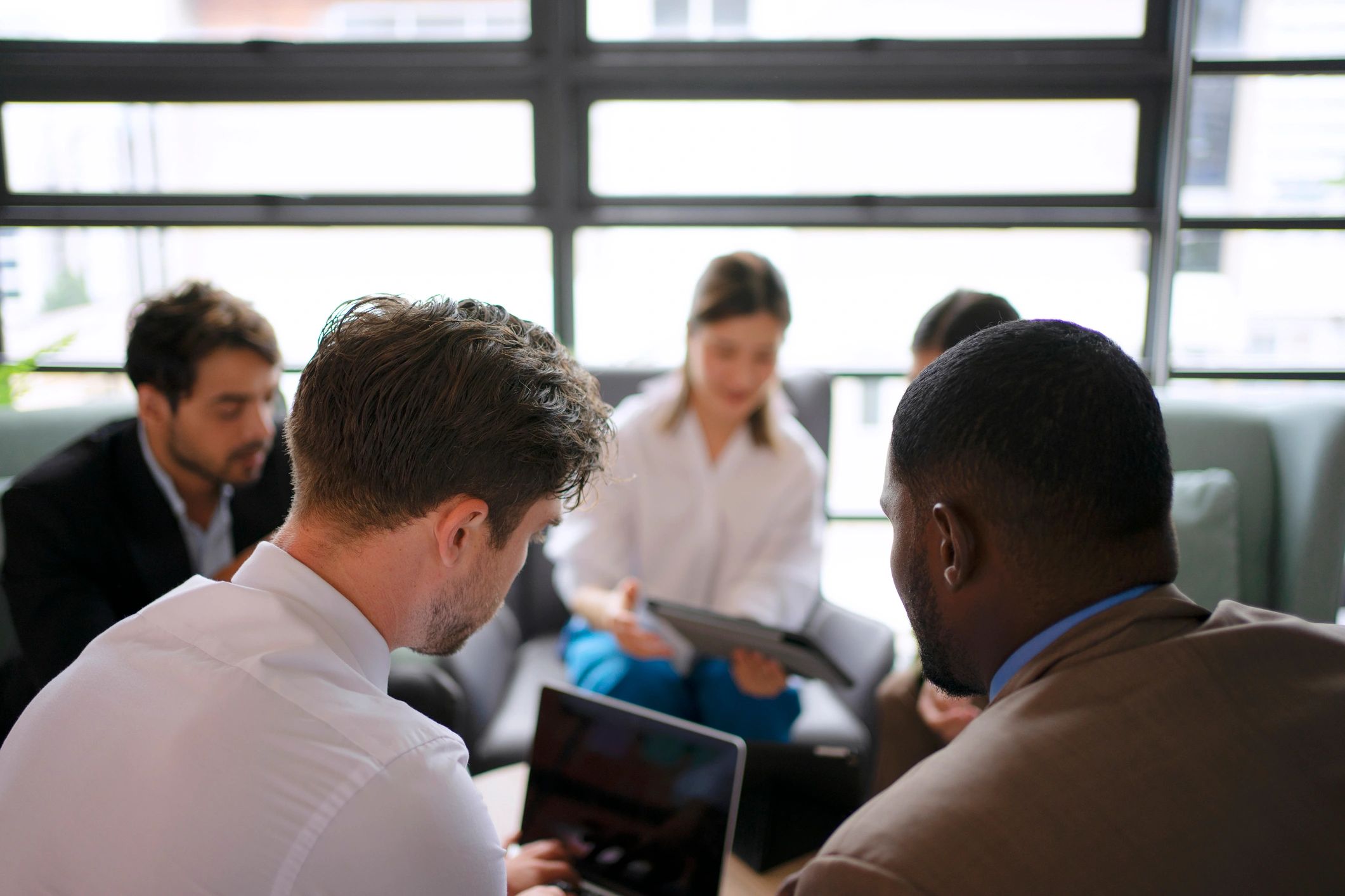 Professional office team discussion